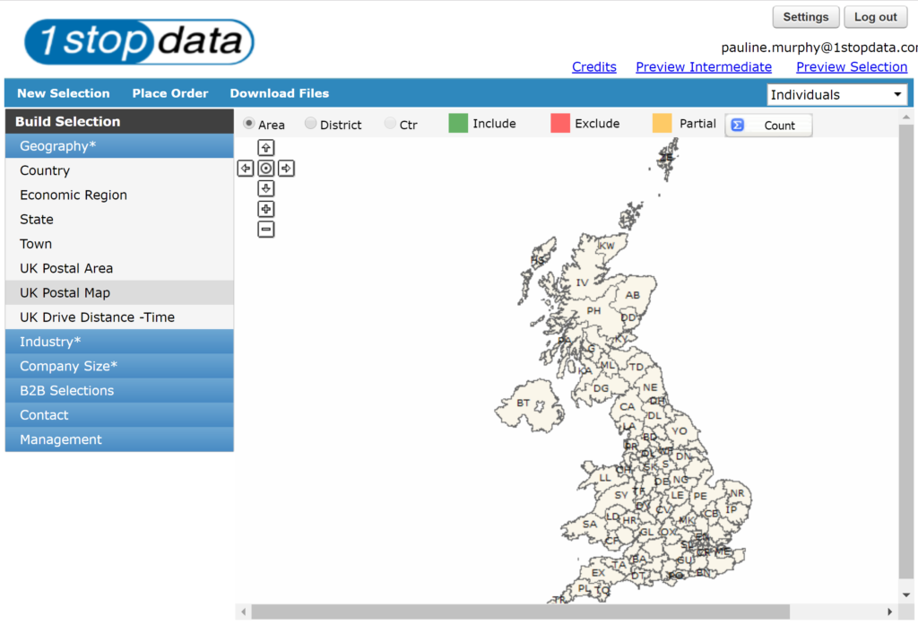 OSCAR 3 - UK Maps Selection